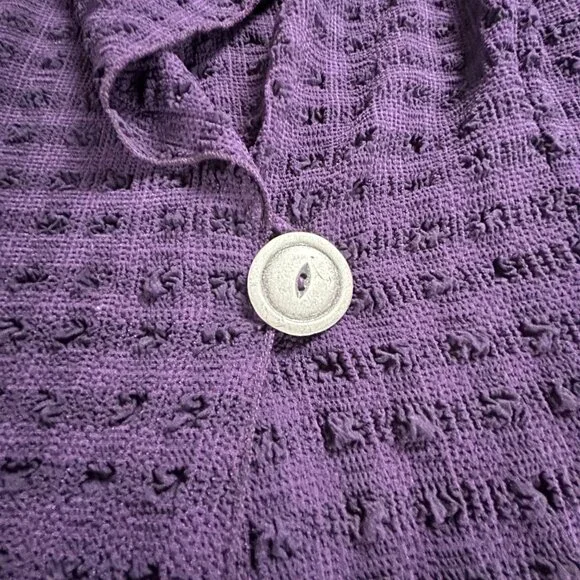 I.C. Collection U.S.A. By Connie Womens XXL Textured Purple Asymmetric Cardigan